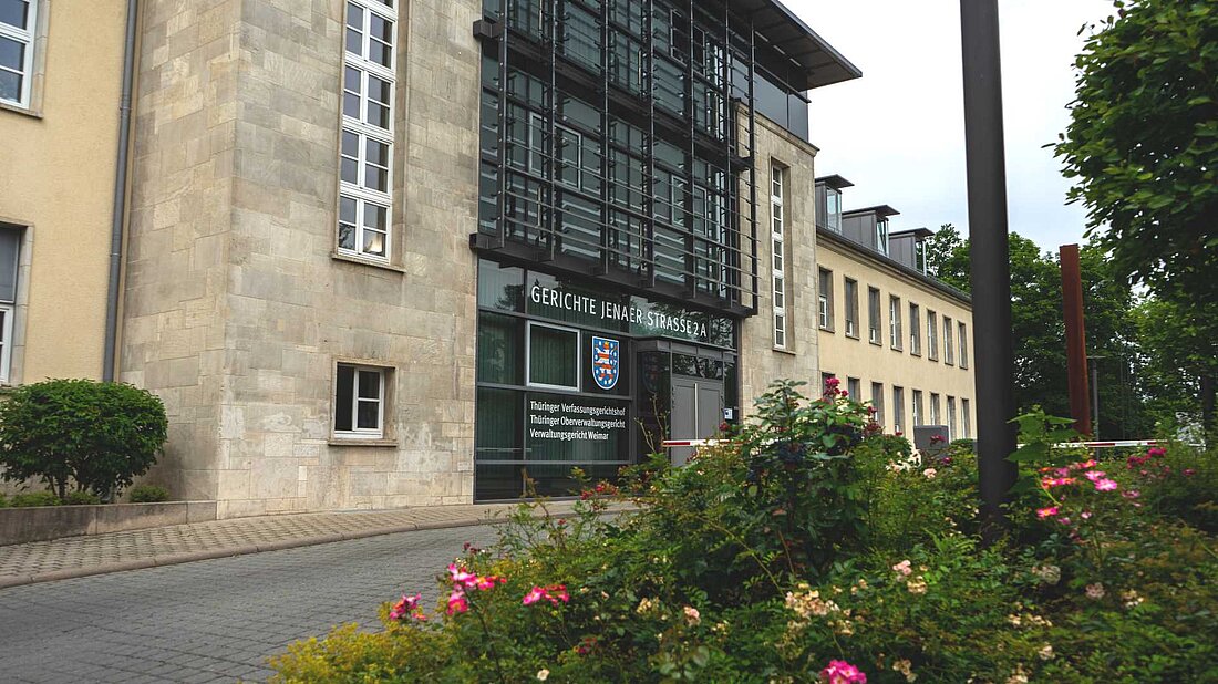 Außenansicht des Justizzentrums in Weimar, Jenaer Straße 2a