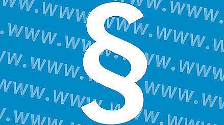 Gesetzzeichen auf blauen Hintergrund